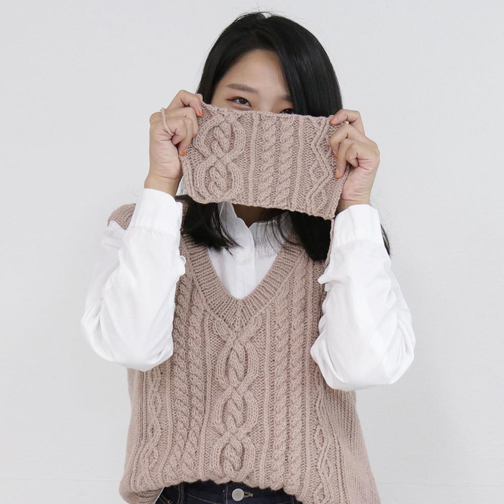 대바늘 브이넥 조끼 클래스 - 실 + 패턴 북 키트